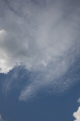 Blue sky. Beautiful Cumulus clouds flying across the sky, Beautiful natural clouds on the sky, deep blue sky