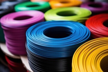 spools of network cables in different colors