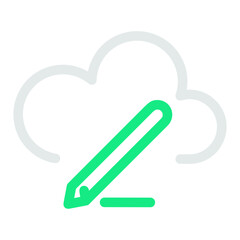 Cloud storage icon symbol vector image. Illustration of the database server hosting cloud system digital design image