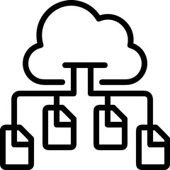 Cloud storage icon symbol vector image. Illustration of the database server hosting cloud system digital design image