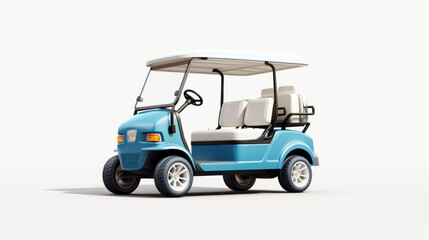 Fototapeta premium Blue Golf cart golfcart isolated on white background