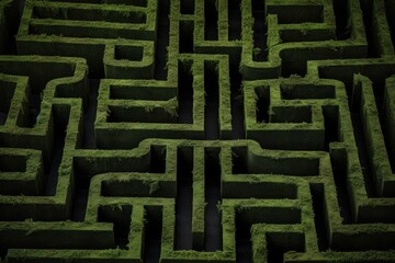 detailed top view of a maze