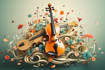beautiful illustration of a violin