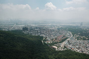 seoul skyline from namsan tower view