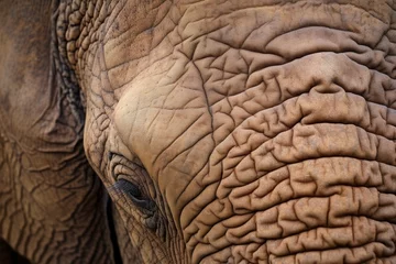 Zelfklevend Fotobehang close-up of wrinkled elephant skin © Alfazet Chronicles