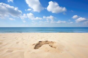 Fototapeta na wymiar a pile of sand forming into a question mark on a beach