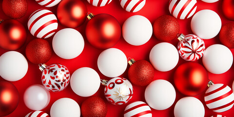 Background of Christmas decorations, seamless, top view.
Generative Ai image.