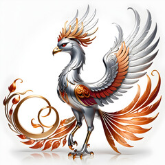 Fototapeta premium Logo of a golden bird. Generative AI