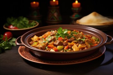 moroccan tagine with lamb and vegetables