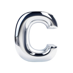 Glossy alphabet C, isolated.
Generative Ai image.
