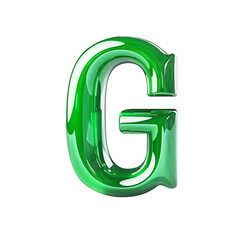 Glossy alphabet G, isolated.
Generative Ai image.