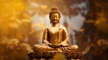 Golden Buddha statue symbol of spirituality and meditation