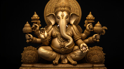Fototapeta na wymiar Hindu sculpture ganesha elephant