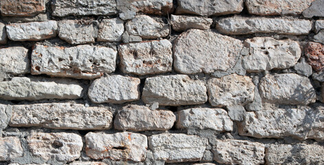 Acient brick wall. Grunge brick wall background