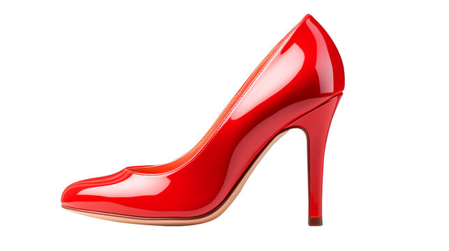 Red high heel, isolated background.
Generative Ai image.