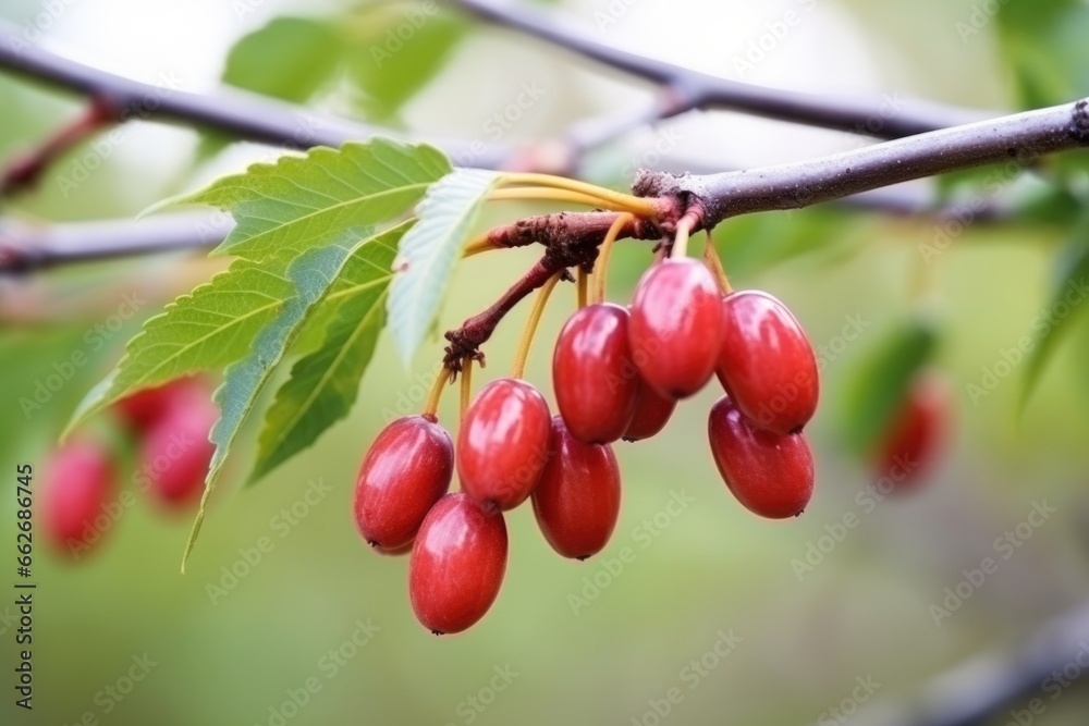 Sticker close-up of a date fruit still on the branch