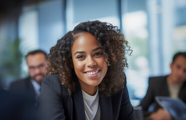 Une femme d'affaires manager portant des vêtements formels dans son bureau professionnel.
