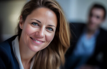 Une femme d'affaires manager portant des vêtements formels dans son bureau professionnel.
