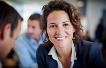 Une femme d'affaires manager portant des vêtements formels dans son bureau professionnel.
