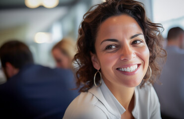 Une femme d'affaires manager portant des vêtements formels dans son bureau professionnel.
