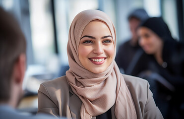 Une femme d'affaires manager portant des vêtements formels dans son bureau professionnel.
