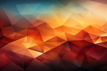 Background of intersecting red and orange triangles with a fiery gradient, Generative AI - obrazy, fototapety, plakaty