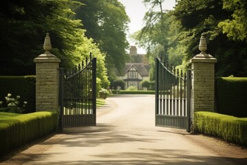 an open gate towards a welcoming home