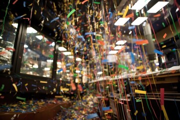 trade ticker tape from a stock market trading floor