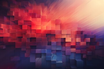 Background of red and purple gradient squares in an abstract and artistic layout, Generative AI - obrazy, fototapety, plakaty