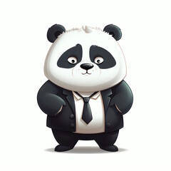 Naklejka premium Professional Panda Employee in Formal Attire Vector Illustration