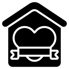 Vector Icon Home, Home Sweet Home, House, Love, Architecture, City, Heart