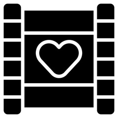 Vector Icon Film, Reel, Film Strip, Entertainment, Love, Heart