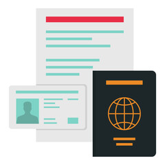 Passport, ID card and documents - obrazy, fototapety, plakaty