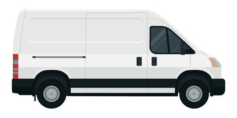 Commercial courier van vehicle isolated