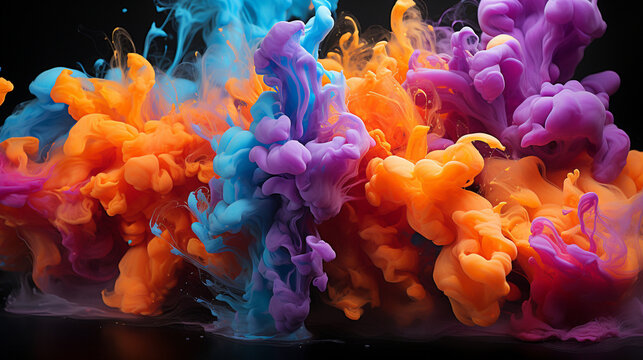 Vibrant Chemical Reactions: Dynamic images of chemical reactions taking place, producing vivid colors and intricate patterns.