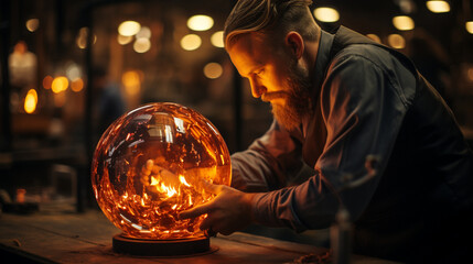 Glass Blowing: A glassblower shaping medical glassware in a mesmerizing display of craftsmanship.