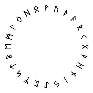 Old futhark thin rune wheel