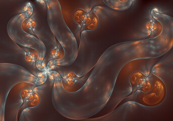 Abstract fractal art background which perhaps suggests embryonic development. - obrazy, fototapety, plakaty