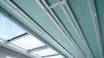 Obraz premium Bottom of the frame mounted ceiling in a house.