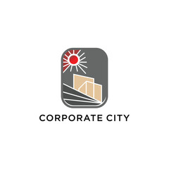 Creative modern building real estate logo design with business card vector template.
