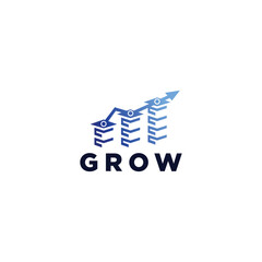 financial growth leaves logo design vector
