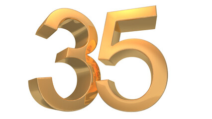 Obraz premium Creative design gold 3d number 35