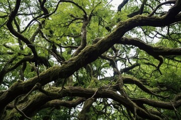 Fototapeta premium close-up of intertwined tree branches in a forest