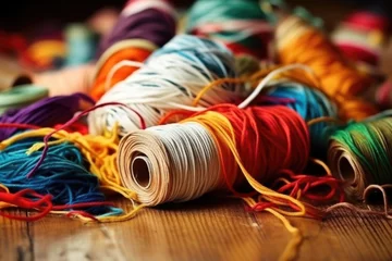 Fotobehang a tangled woolen thread in mess © Alfazet Chronicles