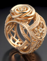 golden ring with diamonds