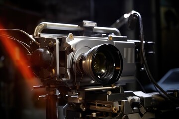 close-up of a high-definition camera on a movie set