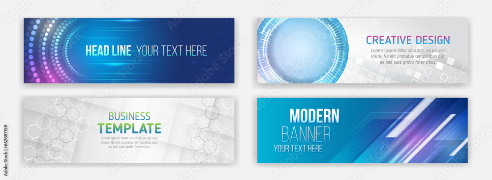 Aufkleber blue and grey technology cover. modern banner on the theme of data protection, cyber security, scien