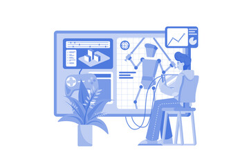 Game Designer Illustration concept on white background