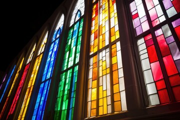 close-up of colorful chapel windows