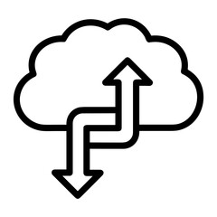 Cloud storage icon symbol vector image. Illustration of the database server hosting cloud system digital design image